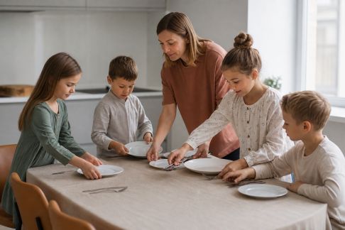 Intégrer les enfants à la mise en place du dîner, étape par étape